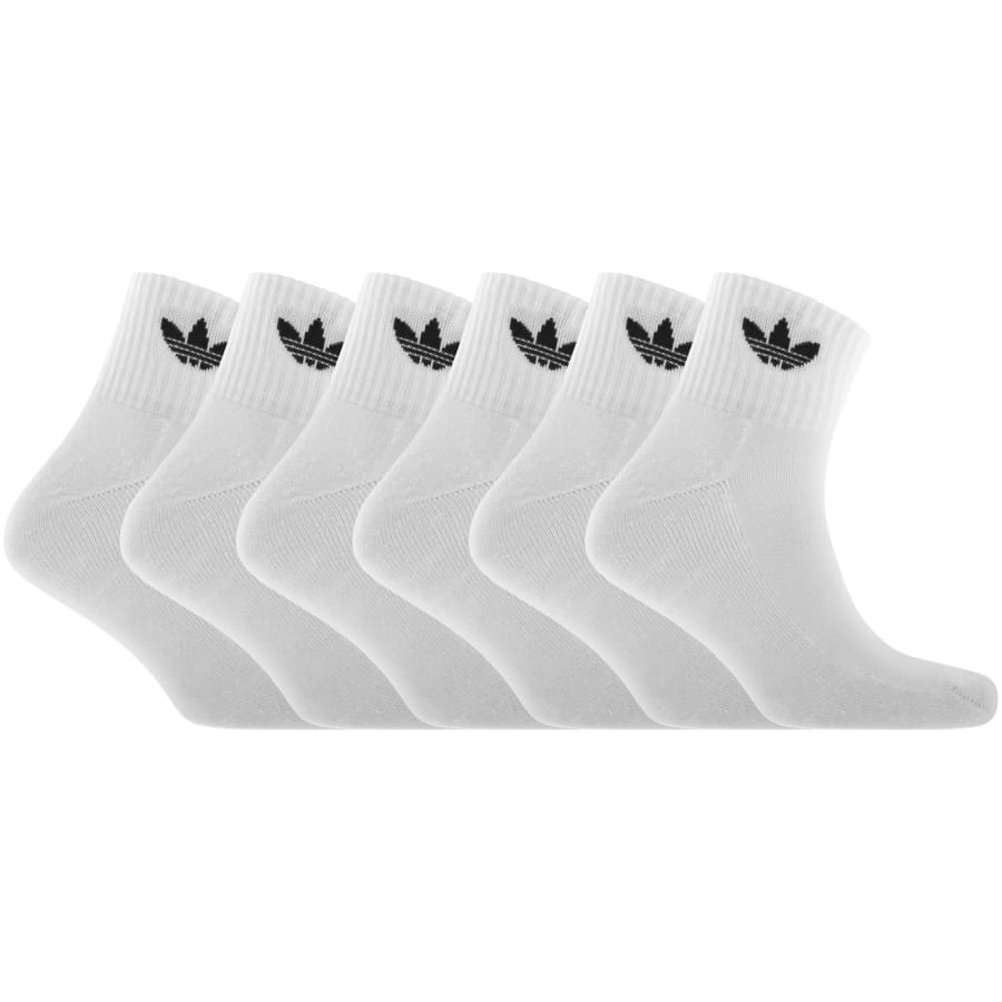 adidas Originals 6 Pack Mid Ankle Socks White | Mainline Menswear us